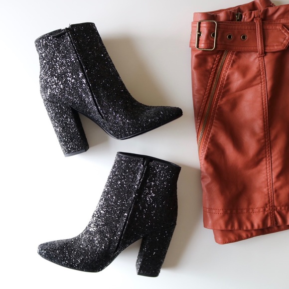 Paul & Joe Shoes - Paul and Joe Ziggy Black Glitter Sparkle Bootie
